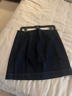 New Madewell Dark Blue Denim A-Line Skirt - , Classic Clean Style